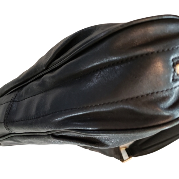 BCBG MAXARIA 100% Leather Black Hobo Shoulder bag purse buttery soft - Picture 11 of 16